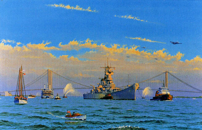 "The Homecoming" - James Flood - USS New Jersey Naval Art